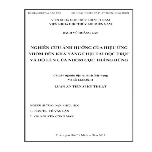 Ảnh hưởng của hiệu ứng nhóm đến khả năng chịu tải dọc trục, HAY