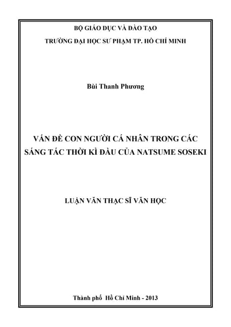 Vấn đề con người trong các sáng tác thời kì đầu của Natsume Soseki