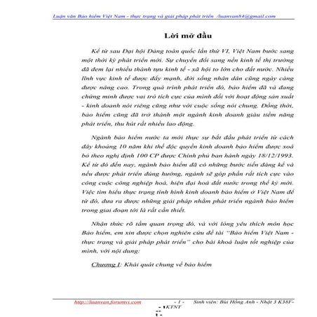 Luận văn bảo hiểm