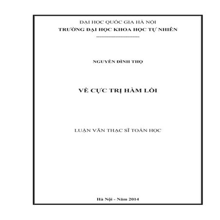 Luận văn: Nghiên cứu Về cực trị hàm lồi, HAY, 9đ