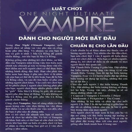 [BoardgameVN] Luật chơi Ma Sói One Night Ultimate Vampire