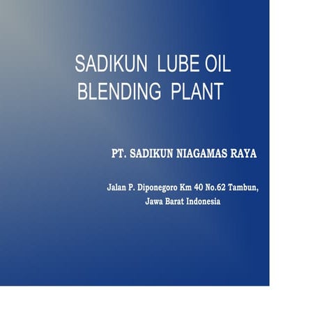 Lube Oil Blending Plant 2012