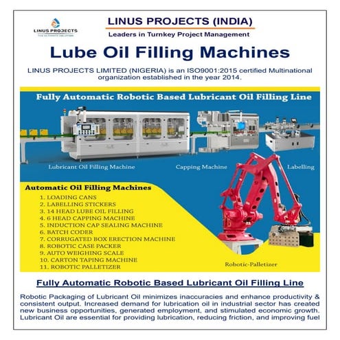 Automatic Lubricant Oil Filling Machines