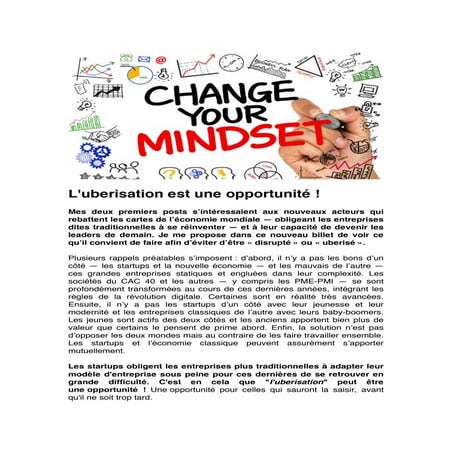 L'ubérisation est une opportunité !