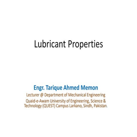 Lubricant properties