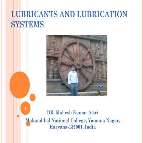 Lubricants and lubrication systems by mahesh kumar