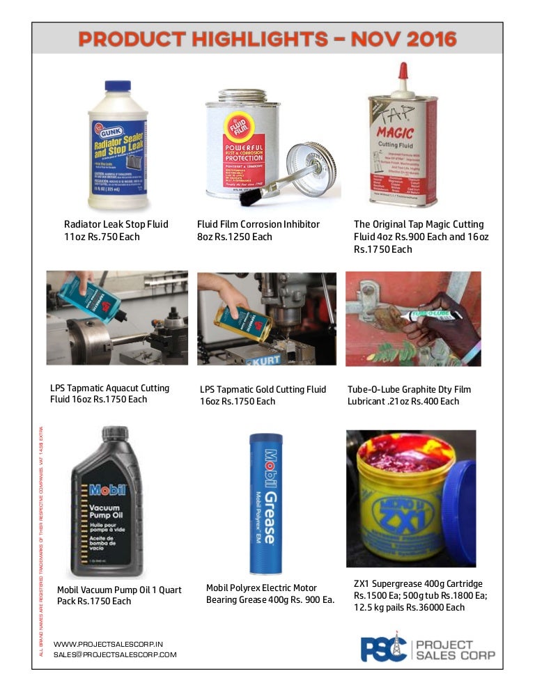 Lubricants and Cutting Fluids Nov 2016