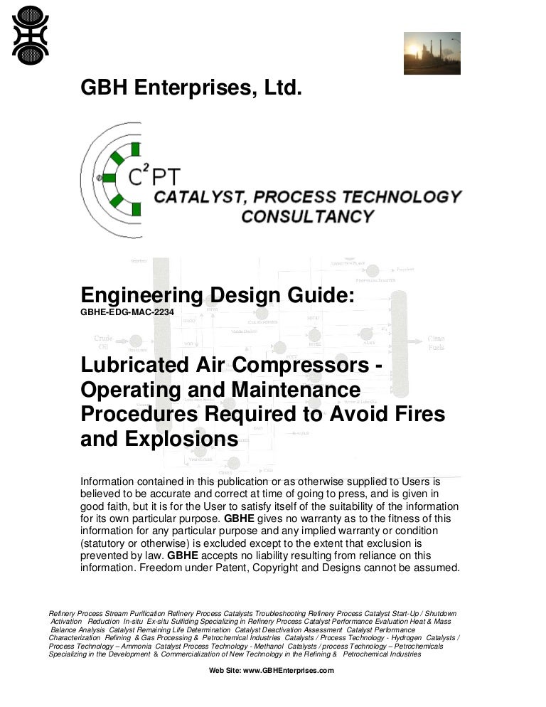 Lubricated Air Compressors Operating and Maintenance Procedures Req…
