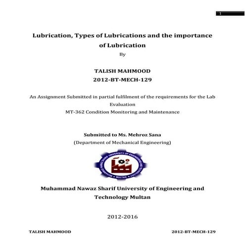 Lubrication is a word.