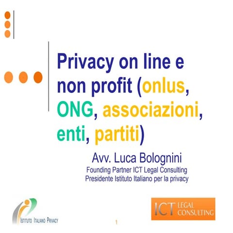 Privacy e non profit online: profilazioni digitali di donatori e aderenti nel...