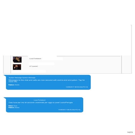 Le chat tra Luca Palamara e Luca Forteleoni