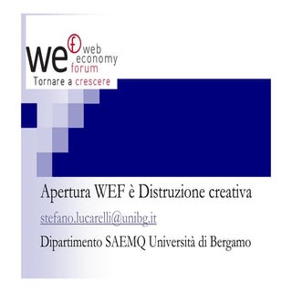 Stefano Lucarelli - Apertura WEF è ...