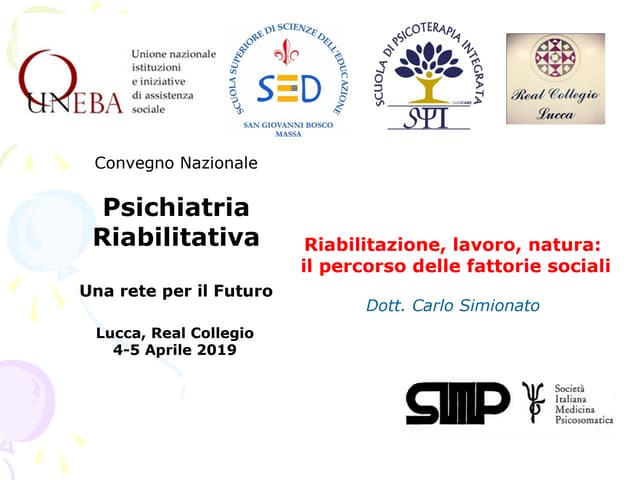 Tecniche Della Riabilitazione Psichiatrica Test D'ingresso 2022 Riabilitazione psichiatrica e fattorie sociali | PPT