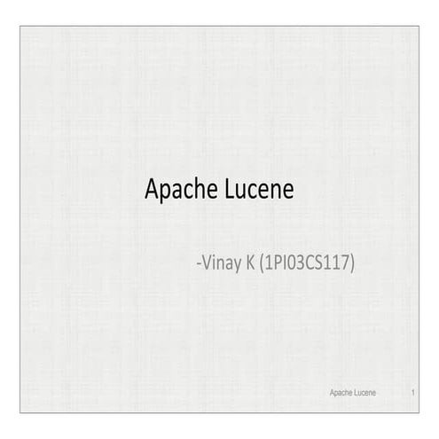 Lucene, Apache | PPT