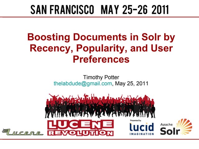 Boosting Documents in Solr by Recency, Popularity, and User Preferences