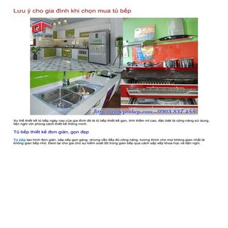 Lưu ý cho gia đình khi chọn mua tủ bếp