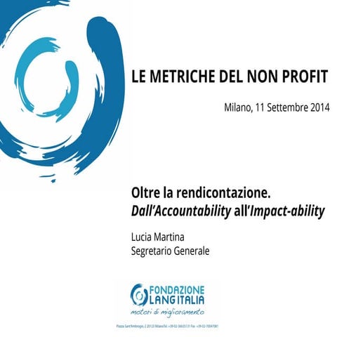 [OINP2014] Lucia Martina, fondazione Lang Italia, "Le metriche del non profit"