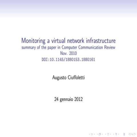 Monitoring a virtual network infrastructure - An IaaS perspective