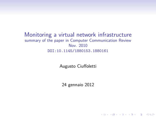 Monitoring a virtual network infrastructure - An IaaS perspective