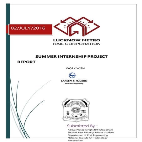 Lucknow metro rail project internship report 