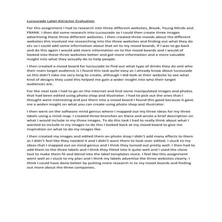 Lucouzade label attractor evaluation