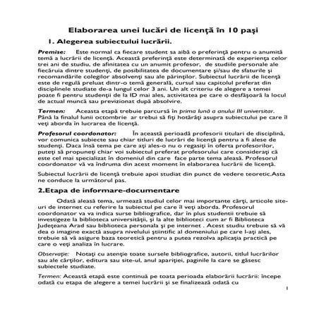 Lucrarea de licenta in 10 pasi