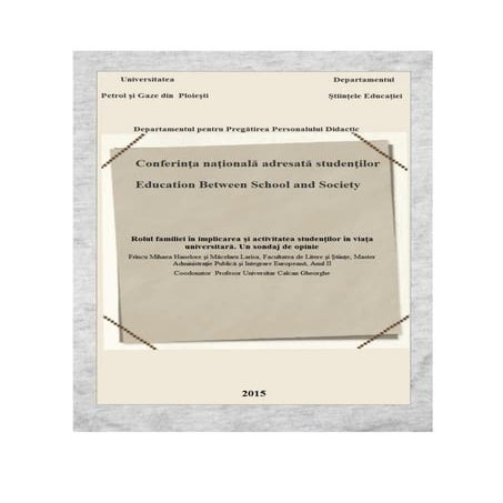 Patrascu Frincu Mihaela Hanelore Rolul familiei în implicarea şi activitatea ...