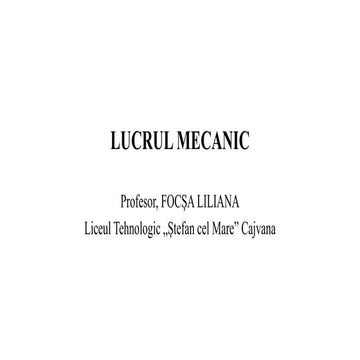 Lucrul mecanic