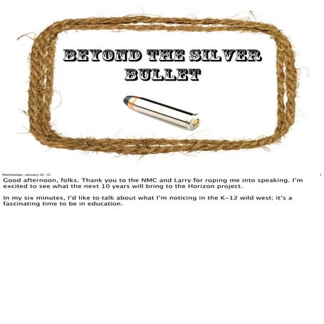 Beyond the Silver Bullet