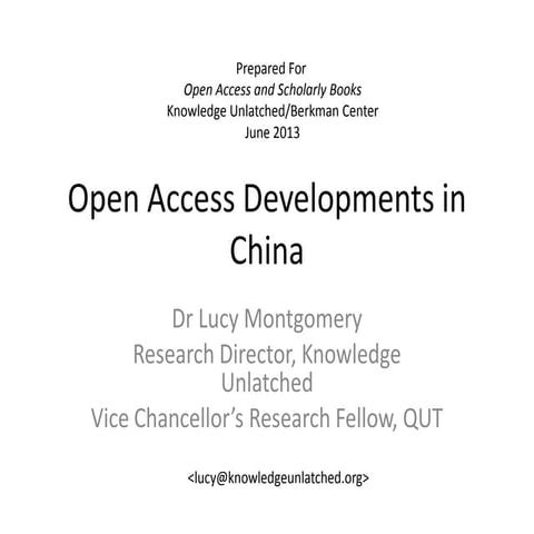 Open Access Developments in China