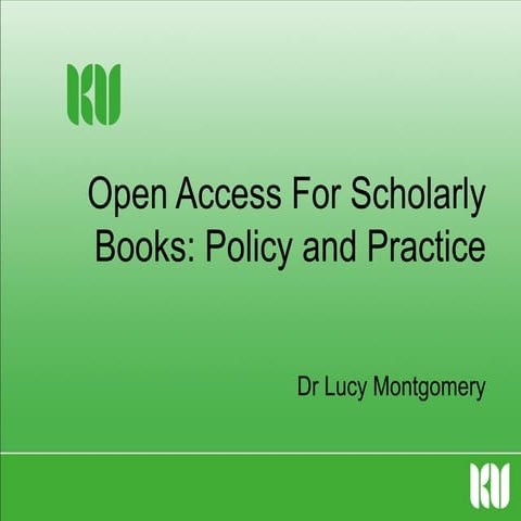 Lucy Montgomery Open access for scholarly books