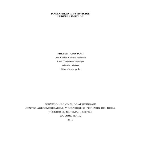 Luders limitada portafolio