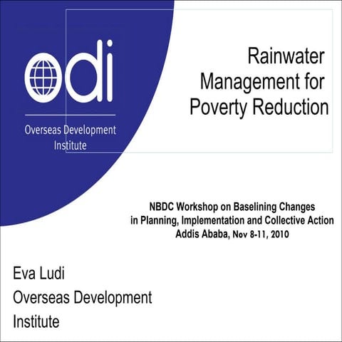 Rainwater management for poverty reduction