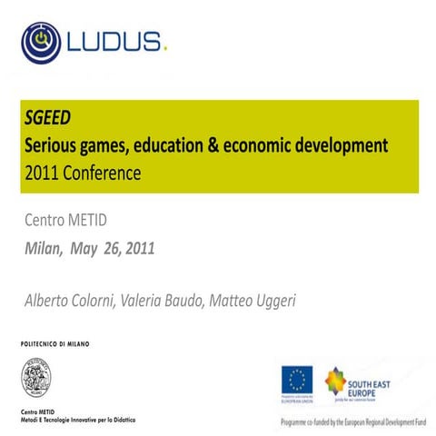 Innovation as a key factor Serious Games