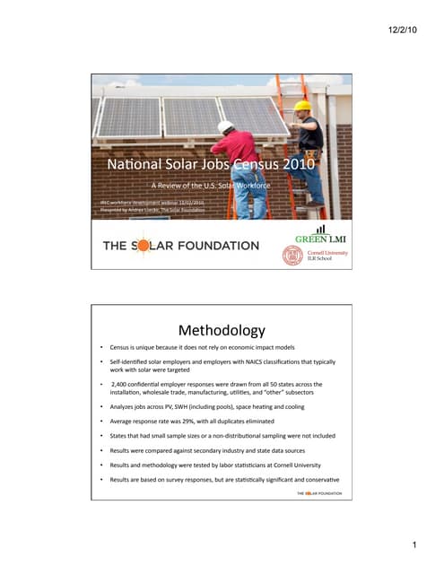 National Solar Jobs Census 2010