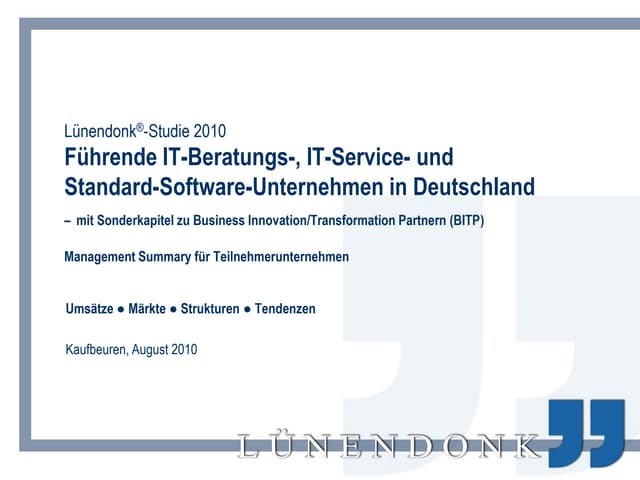  LUE IT Studie 2010 Management Summary_f250810