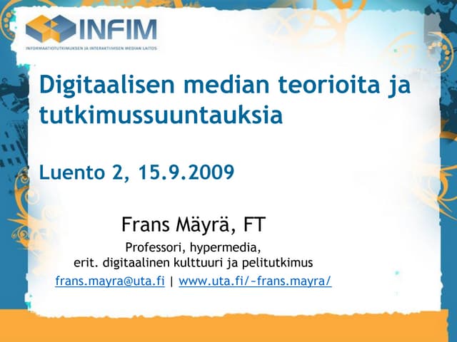 INFOH1, syys-09, Luento 2