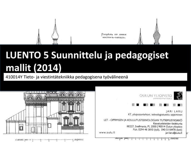 Luento5 suunnittelu ja pedagogiset mallit