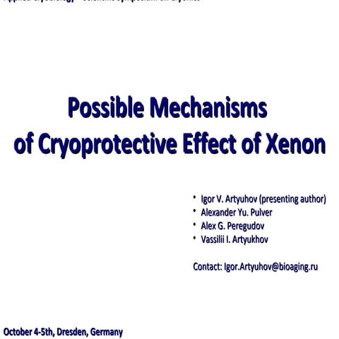 Oral report on xe in dresden