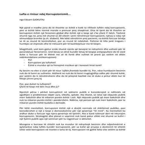 Pyetesor mbi korrupsionin | DOCX
