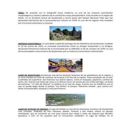 LUGARES TURISTICOS DE GUATEMALA