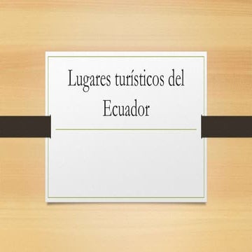 Lugares turísticos del ecuador