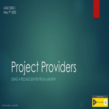 Project Providers : Using a release server from LabVIEW