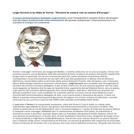 Luigi ferraris e la sfida di terna porterò le nostre reti al centro d'europa