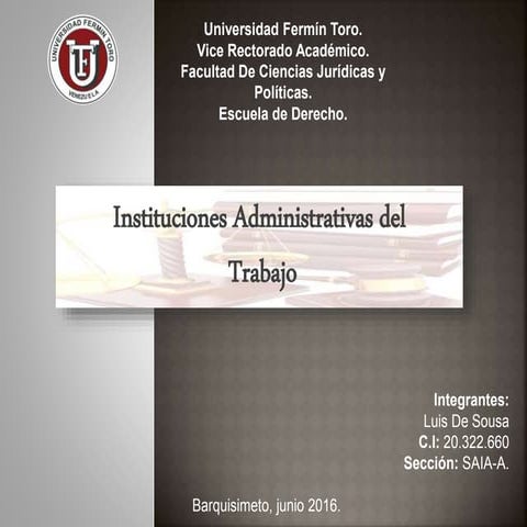 INSTITUCIONES ADMINISTRATIVAS DE TRABAJO