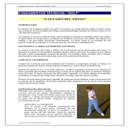 Fundamentos Técnicos del Golf "Fases del Swing" rescatado por Luis Fernando H...