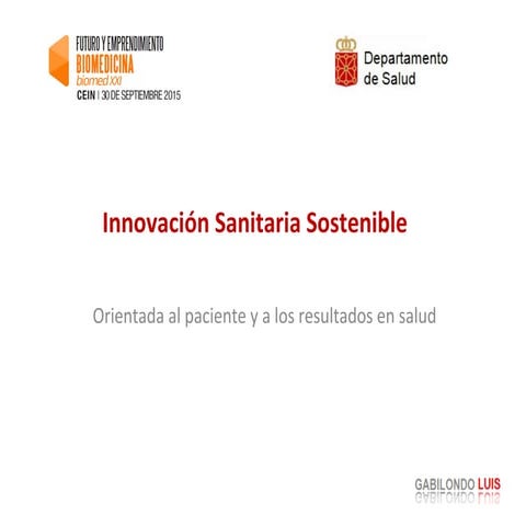 Luis gabilondo gobierno de navarra-Jornada Biomed XXI