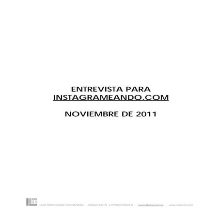 Entrevistado por Instagrameando.com