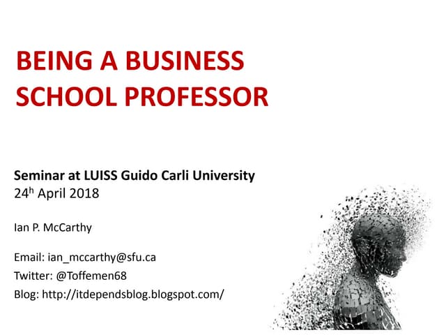Being a Business School Professor