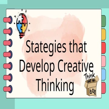 Exploring creativity in early childhood development | PPTX
